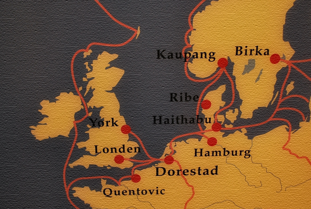 Map of early medieval trade routes